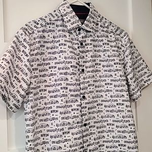 Men's Music Button Up Short Sleeve